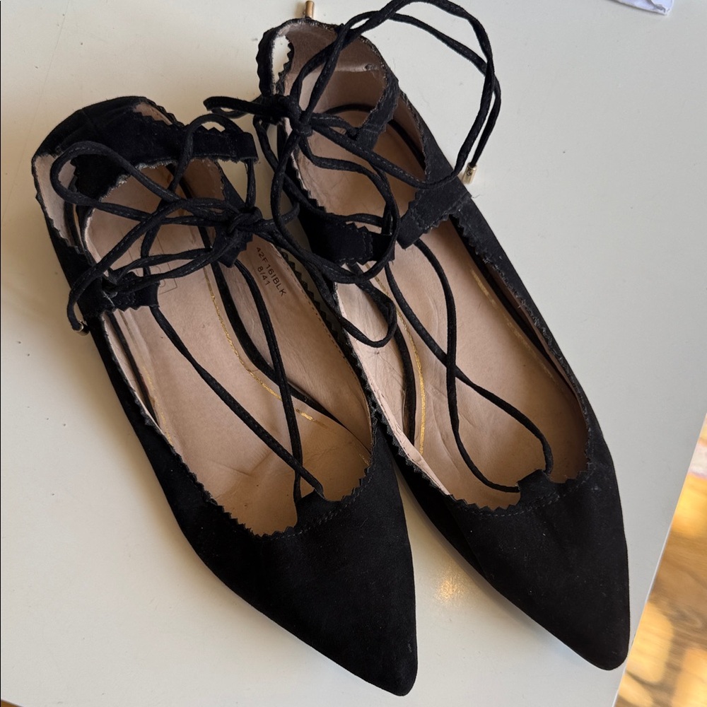 Top shop suede lace up flats size 10/41